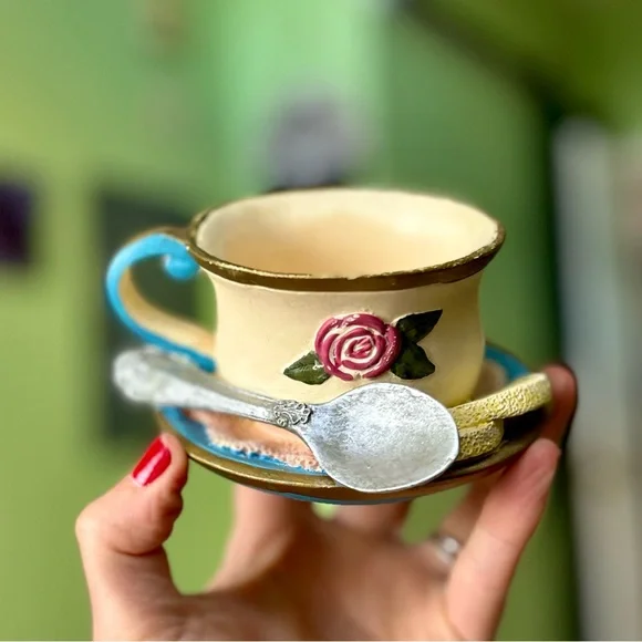 VTG Dainty 3D Still Life Cottagecore Tea With Lemon & Sugar Cubes Home Decor Art - Picture 10 of 12